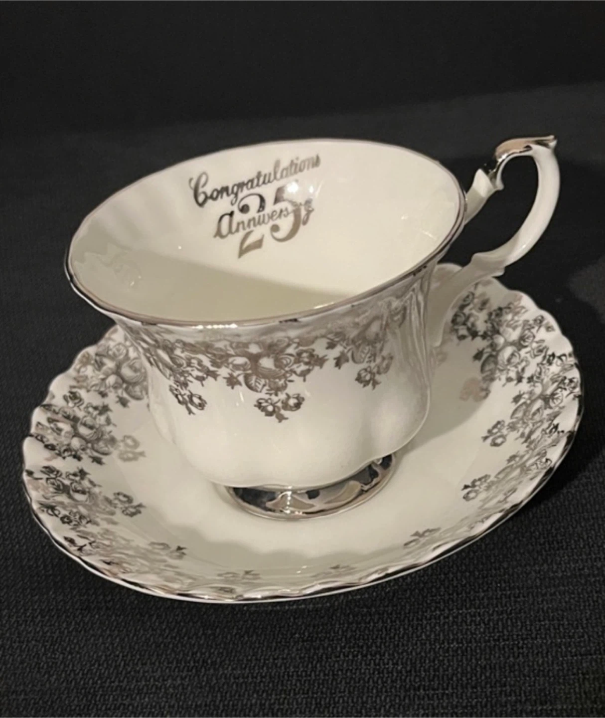 Royal Albert Cup and Saucer -  25th Anniversary