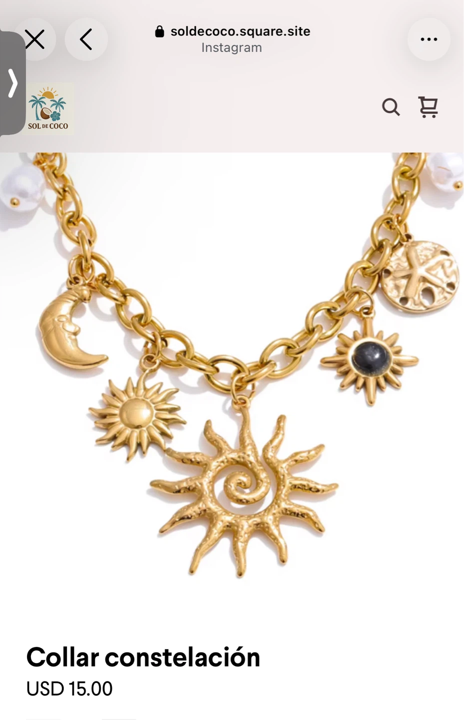 Sol de Coco Celestial Charm Necklace