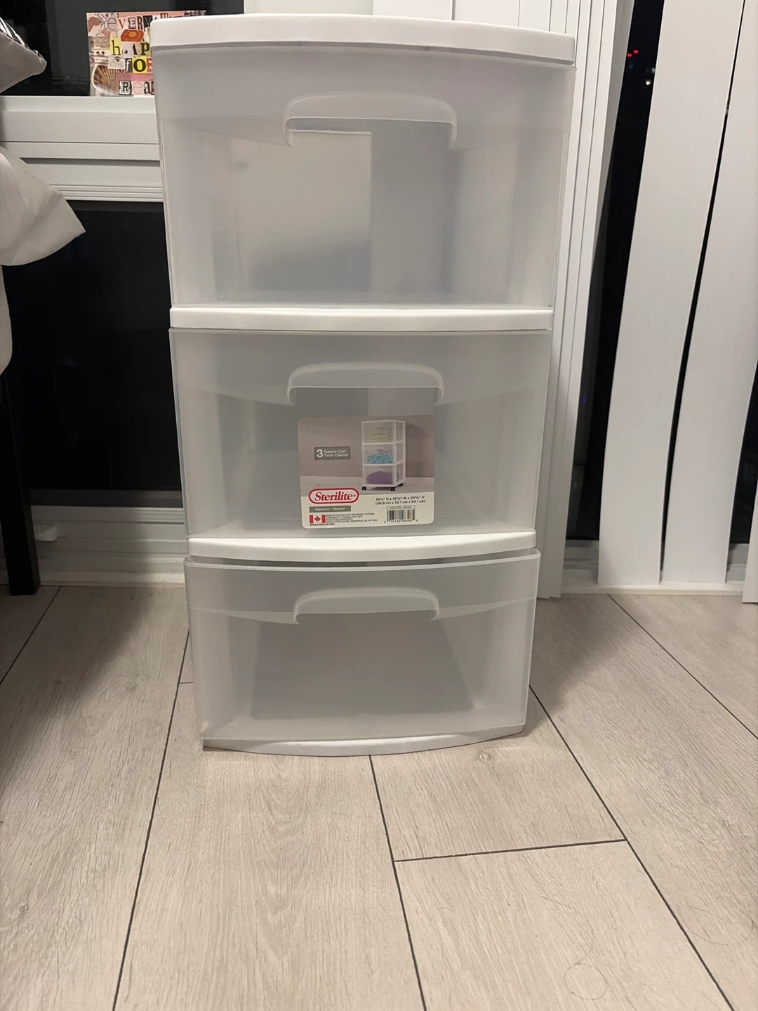 Sterilite 3-Drawer Plastic Rolling Cart