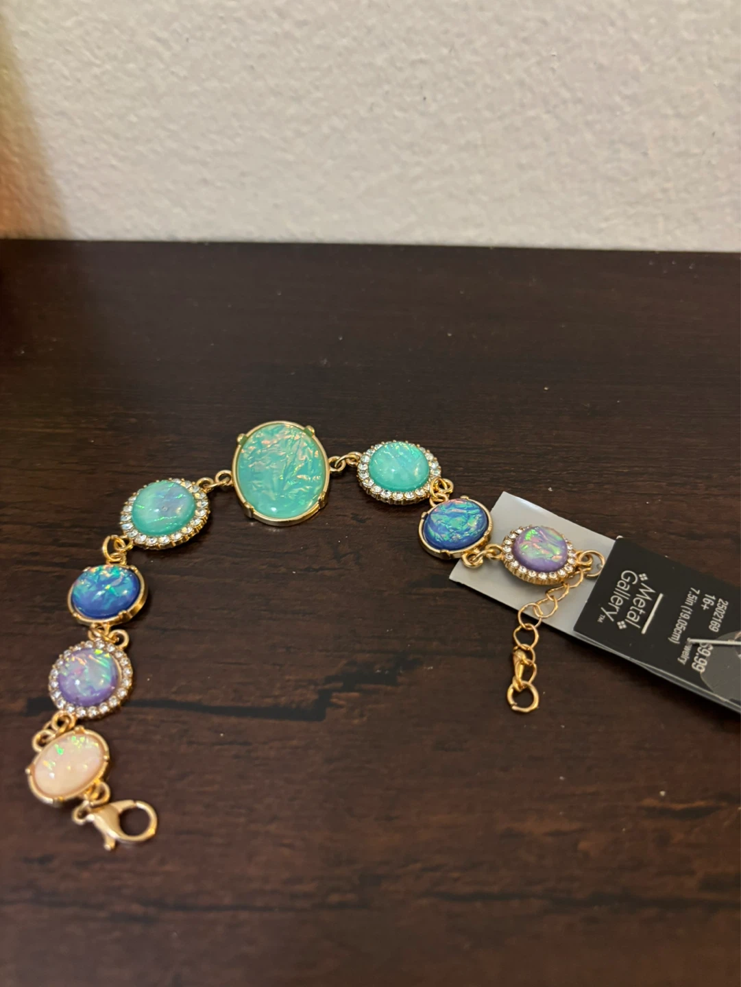 NEW-Metal Gallery Beaded Bracelet