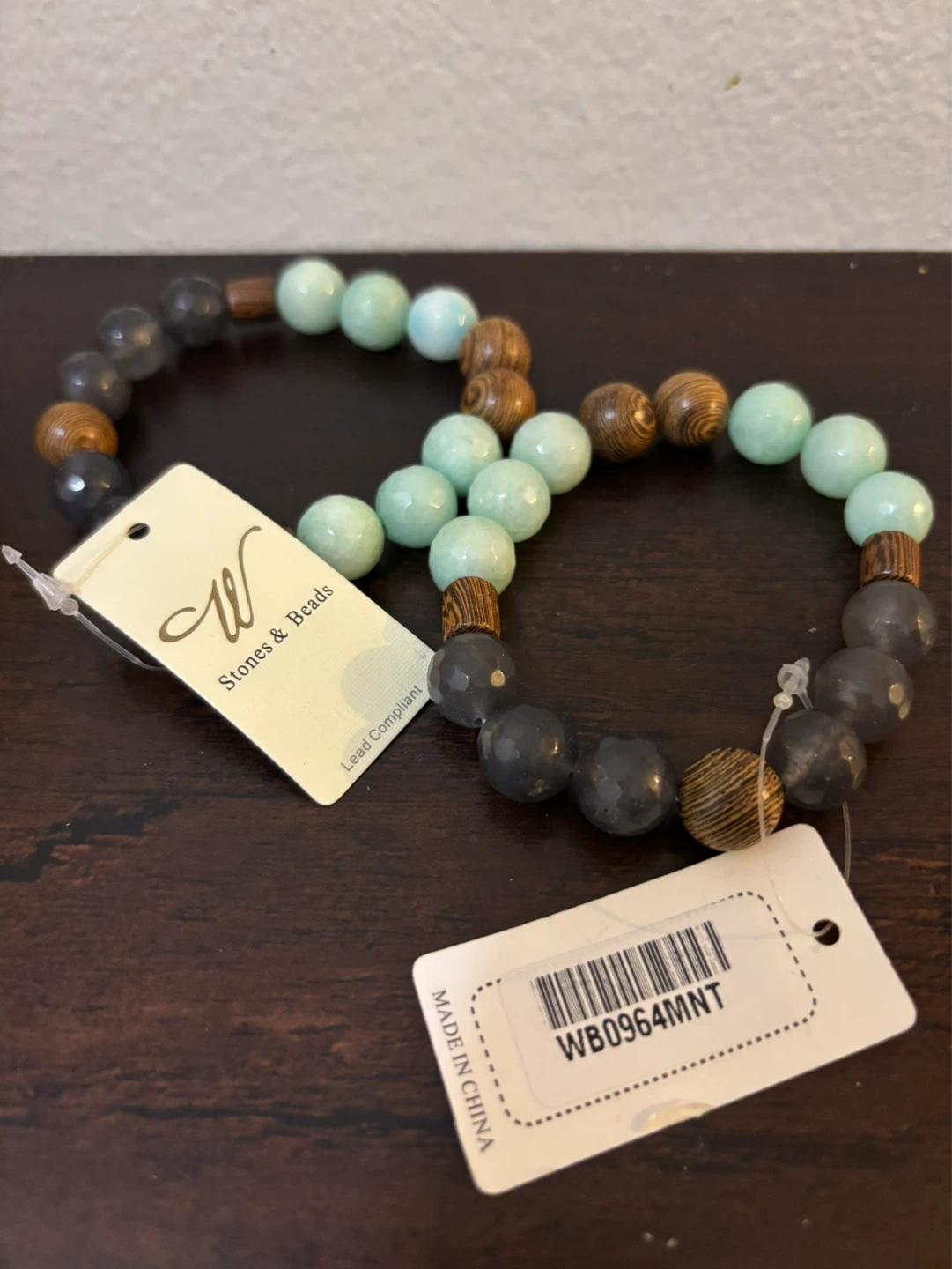 NEW- LOT of 2 Stones & Beads Bracelets