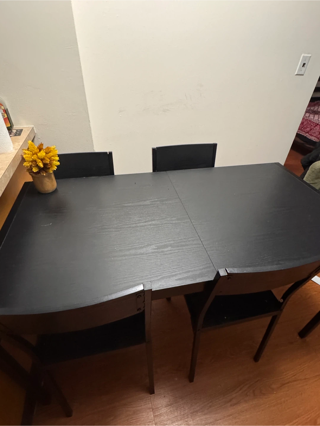Black Dining Table with 6 Chairs