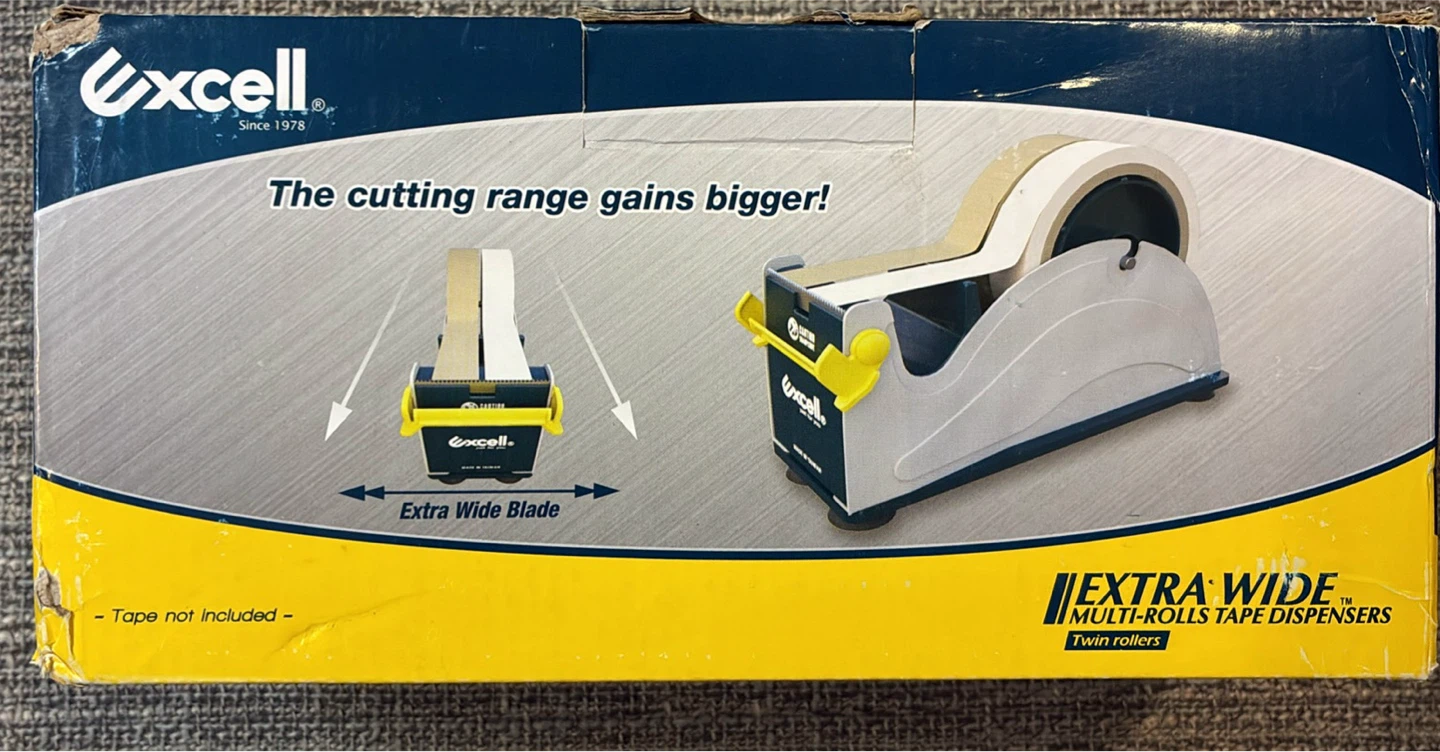 New Excell Extra Wide Multi-Rolls Tape Dispenser Twin Rollers