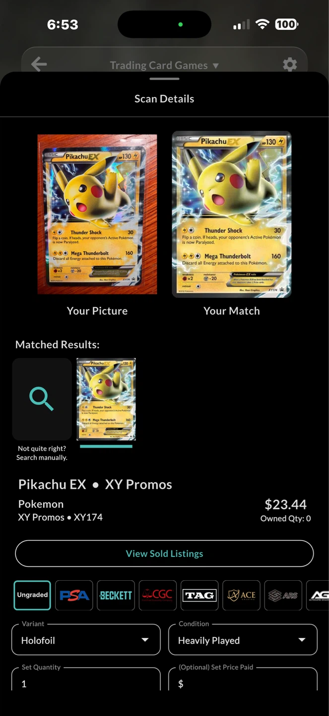 Pokemon Pikachu EX Trading Card XY174 - photo 3
