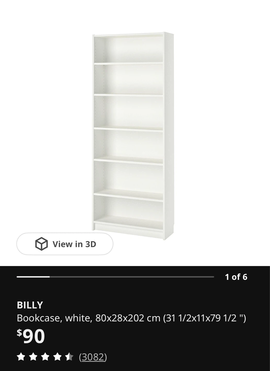 IKEA BILLY Bookcase - White