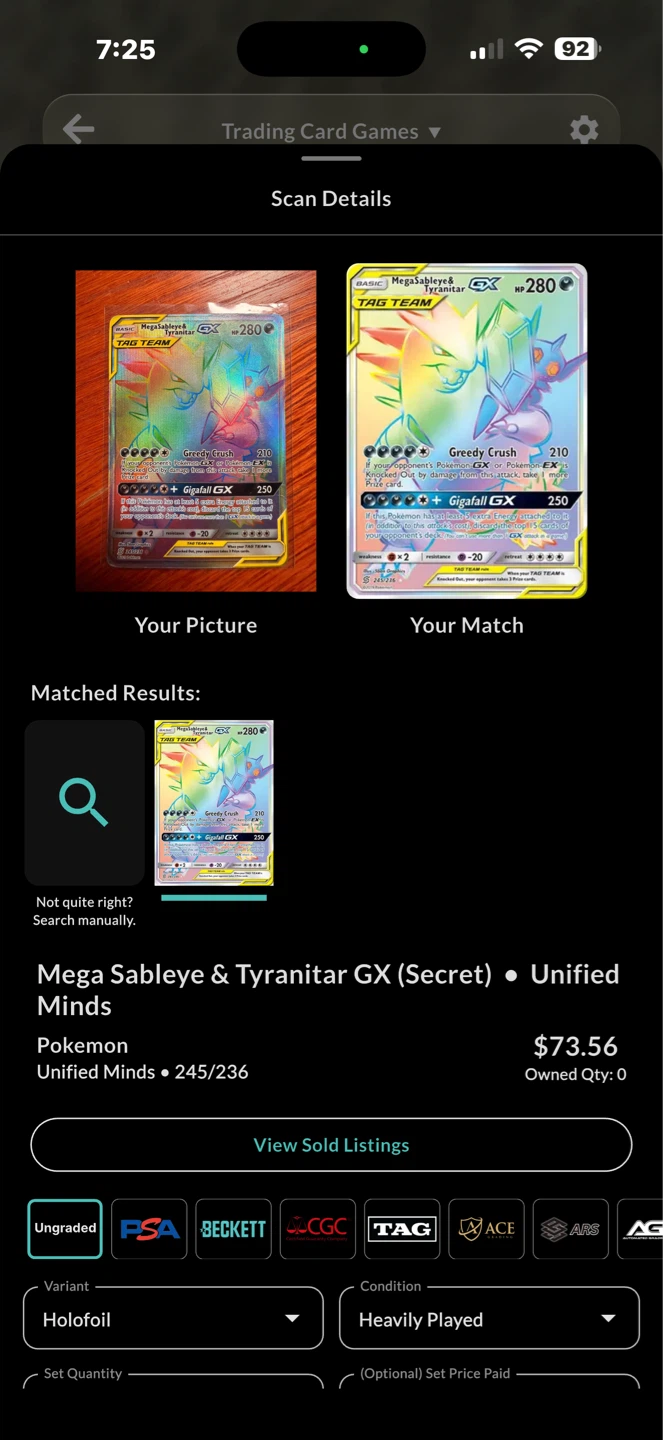 Pokemon TCG Mega Sableye & Tyranitar GX Tag Team Card - photo 3