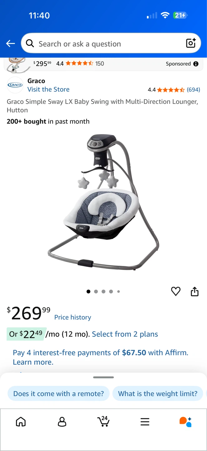 Graco Simple Sway LX Baby Swing - photo 2