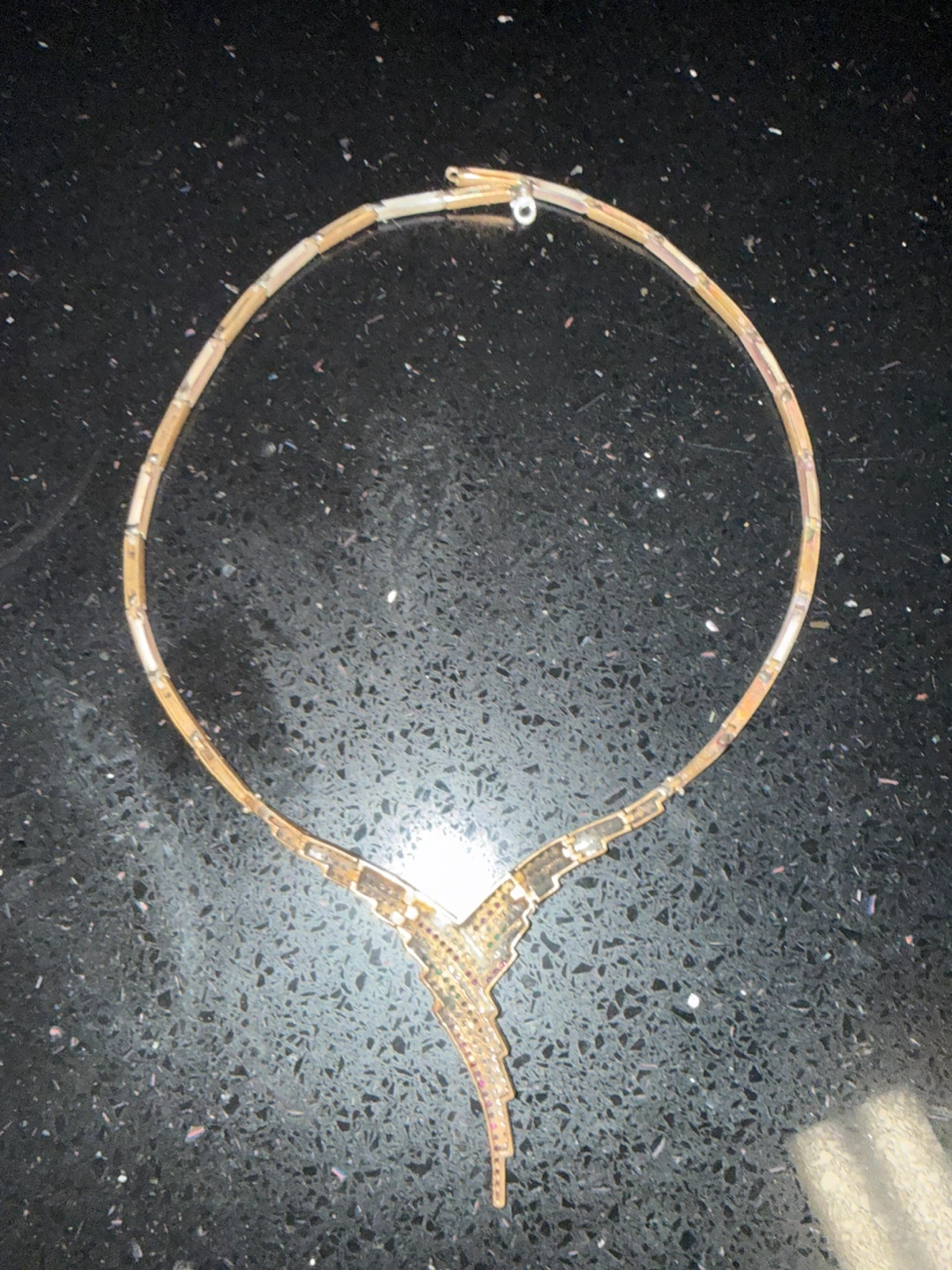 17.5” 925 sterling silver/copper stones necklace - photo 2