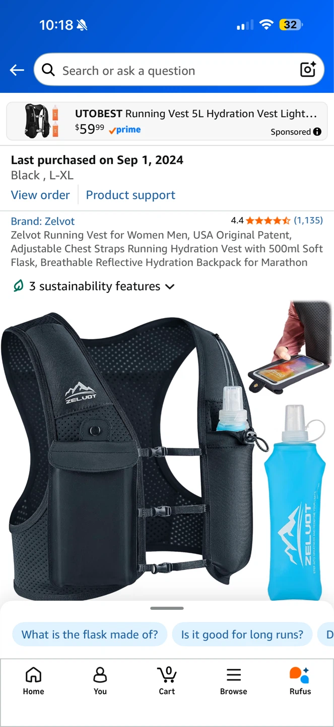 Zelvot Running Vest 5L Hydration Backpack