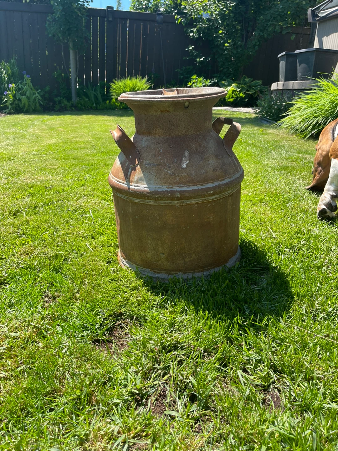 rustic cream can with lid