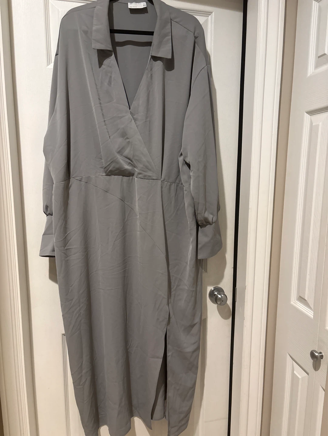 Brand New ASOS DESIGN Grey Wrap Midi Dress