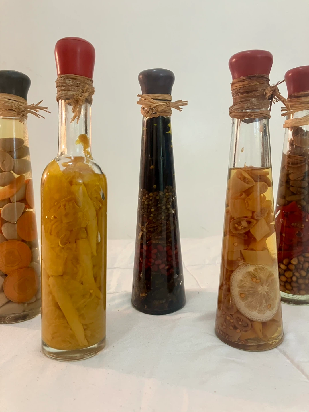 Set Of 5 Botanical Glass Kitchen Decor Bottles - photo 2