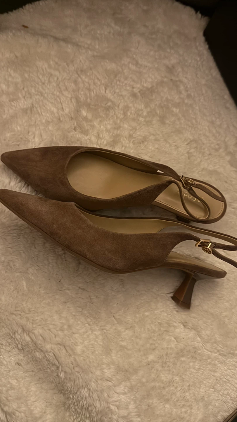 Michael Kors Brown Suede Slingback Heels