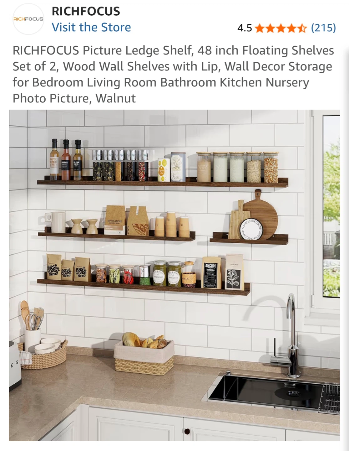 2-Pack Brown Floating Shelves - photo 3