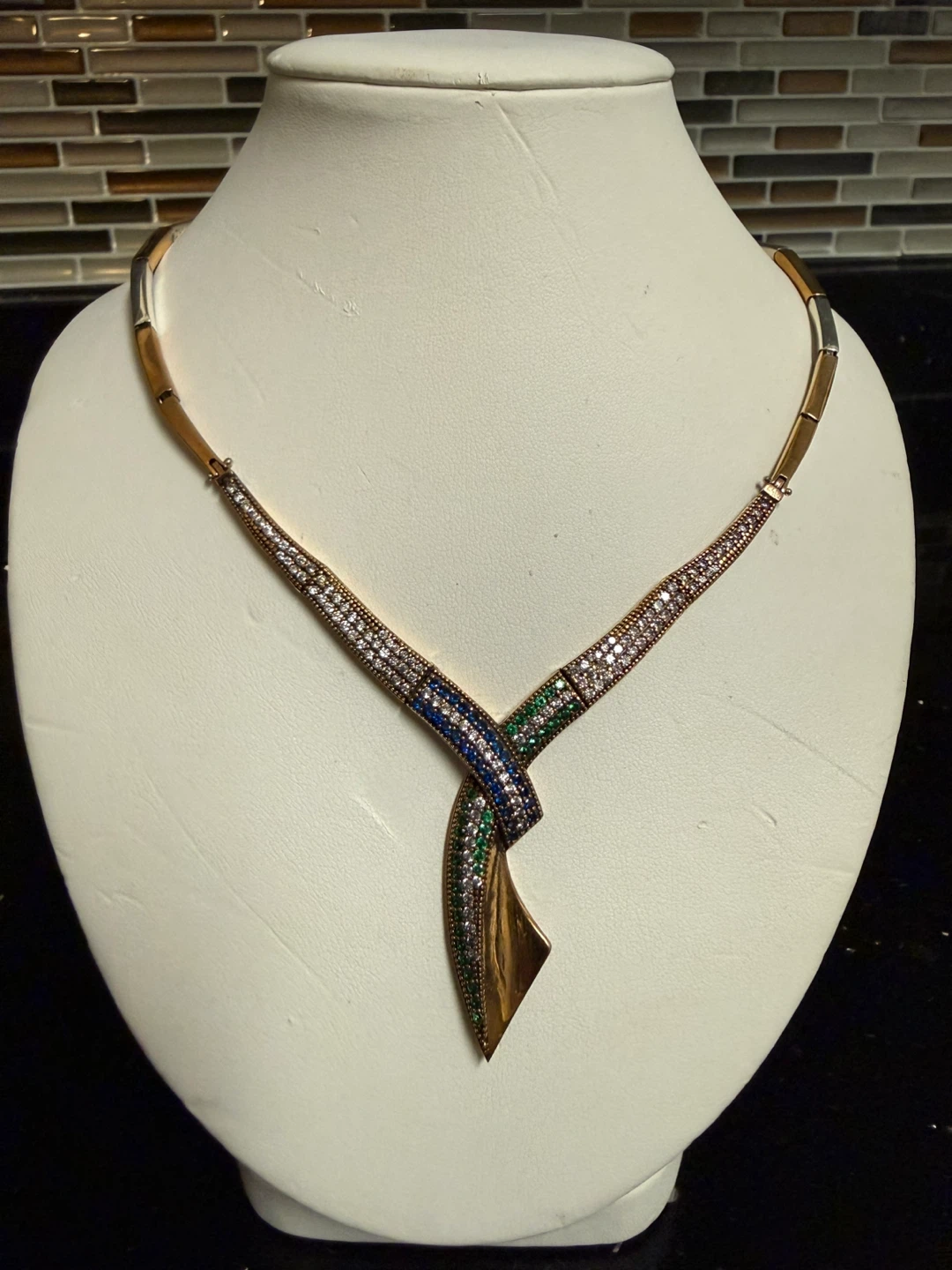 Rhinestone 925/copper 18” Necklace