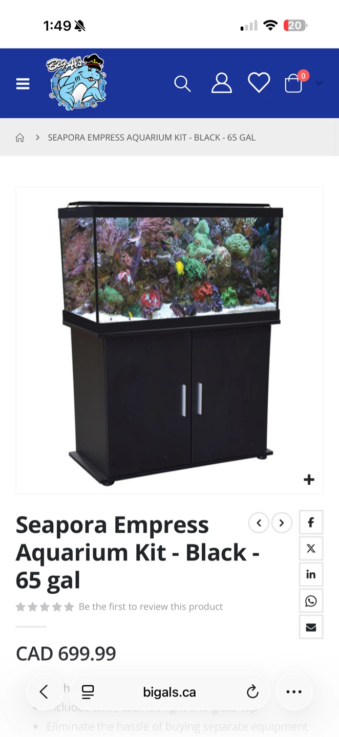 Seapora Empress Aquarium Kit - Black - 65 gal - photo 2