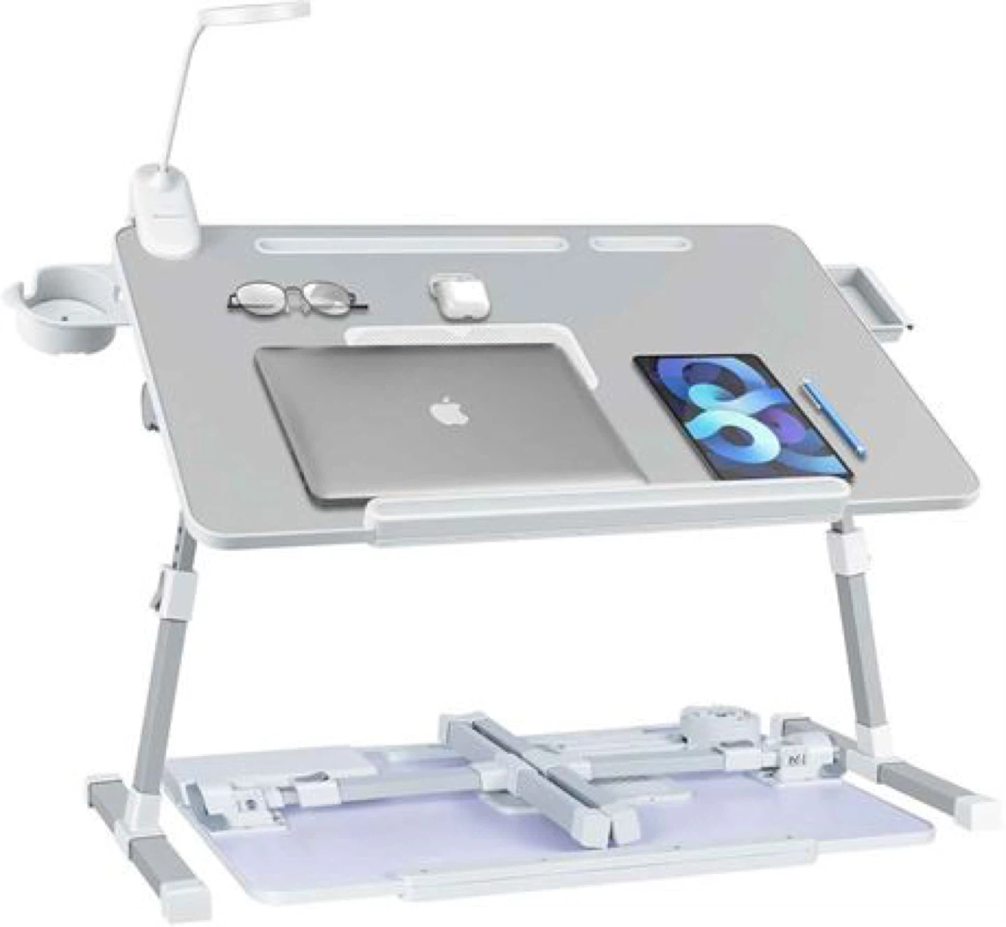 iXTRA Laptop Lap Desk with Cooling Fan, 27.56" x 17.71" Grey
