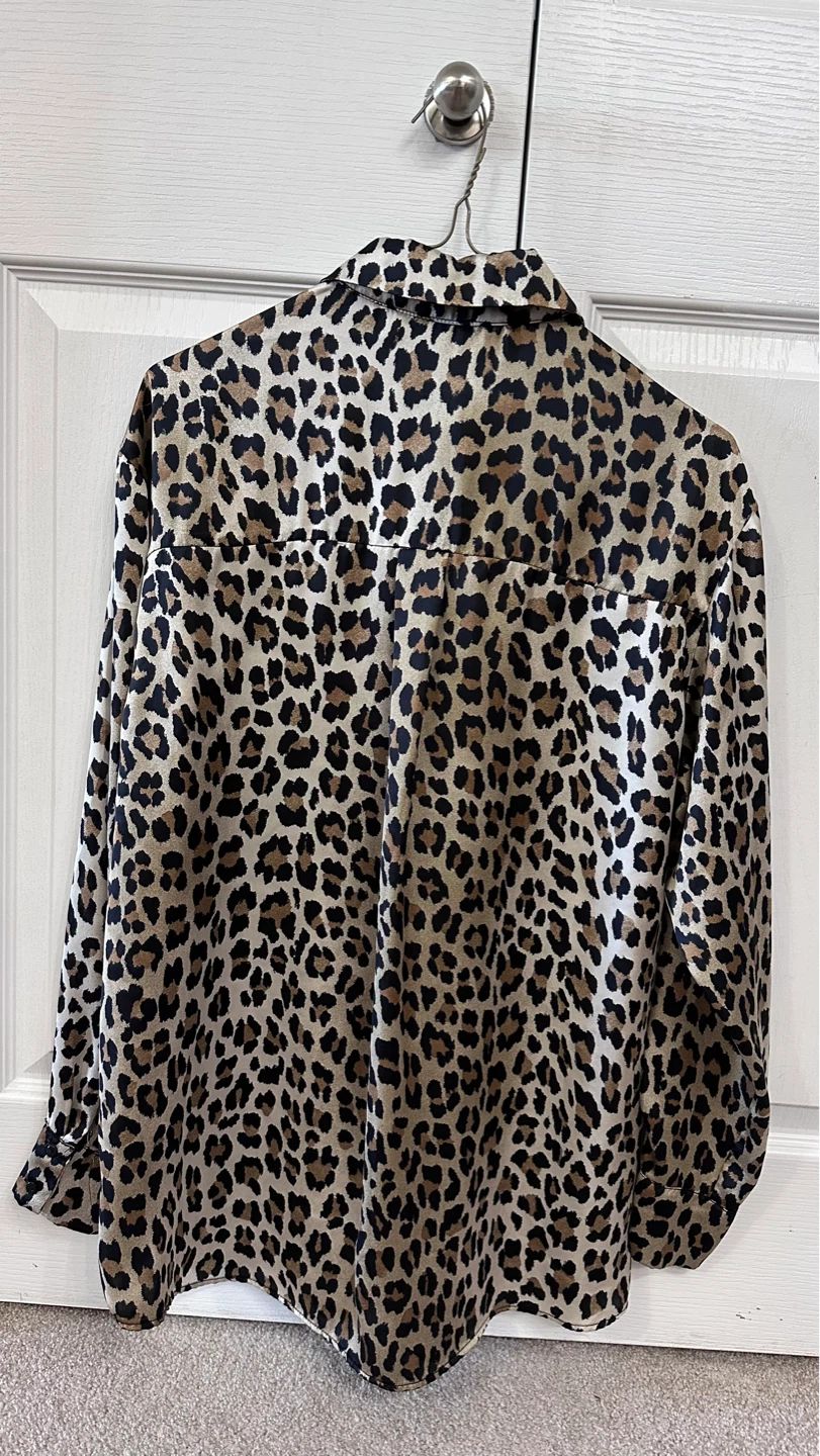 ZARA Leopard Print Button-Up Shirt - photo 3
