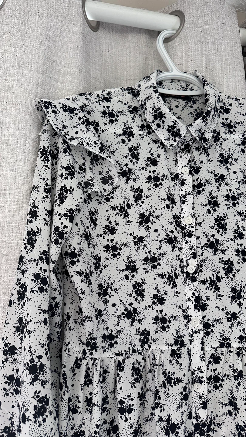 Black and White Floral Dress - photo 2
