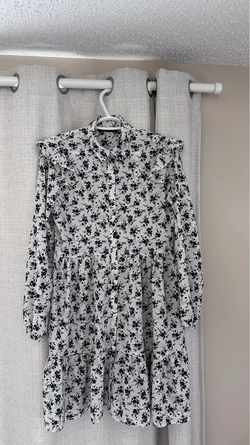 Black and White Floral Dress