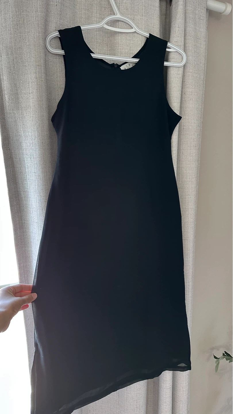 Two Black Sleeveless Sheath Dress