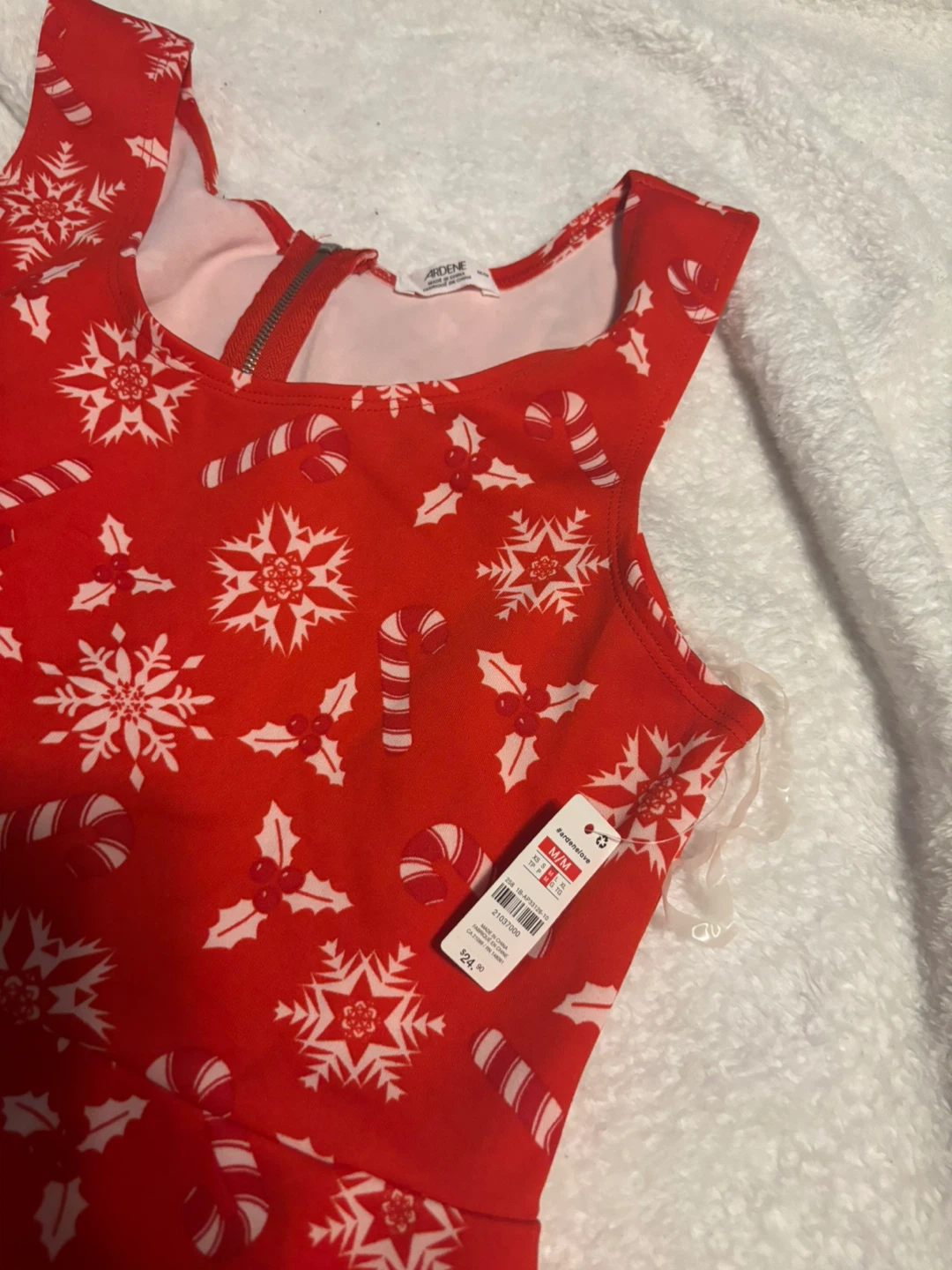 Red Snowflake & Candy Cane Holiday Dress - photo 2