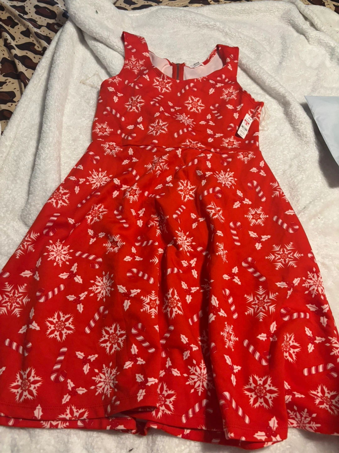 Red Snowflake & Candy Cane Holiday Dress