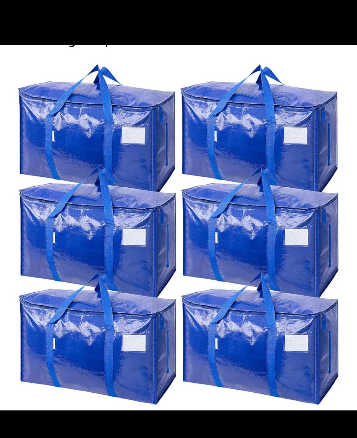 New 6 Pack Blue Large Storage Bags 27"x14"x15"