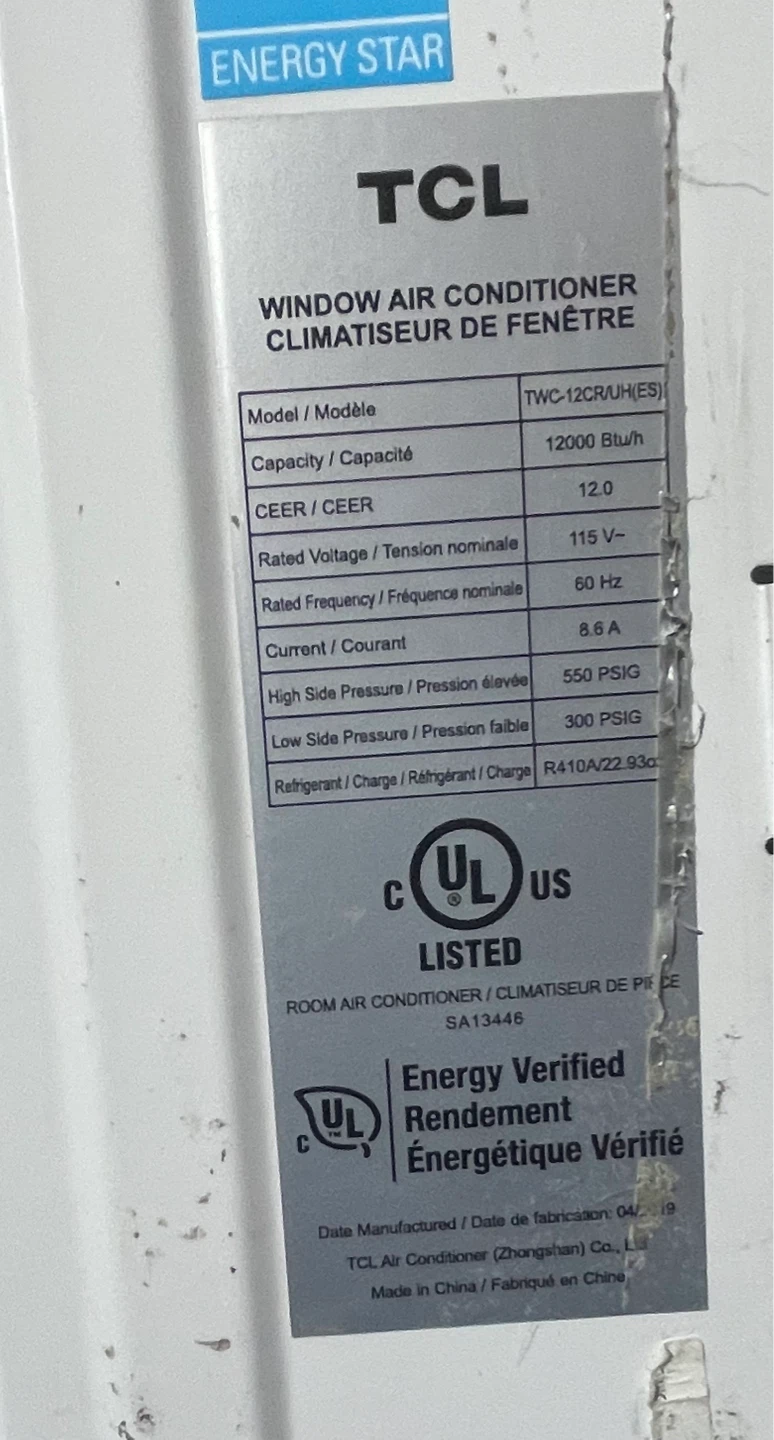 TCL Window Air Conditioner TWC-12CRUH(ES) - photo 2