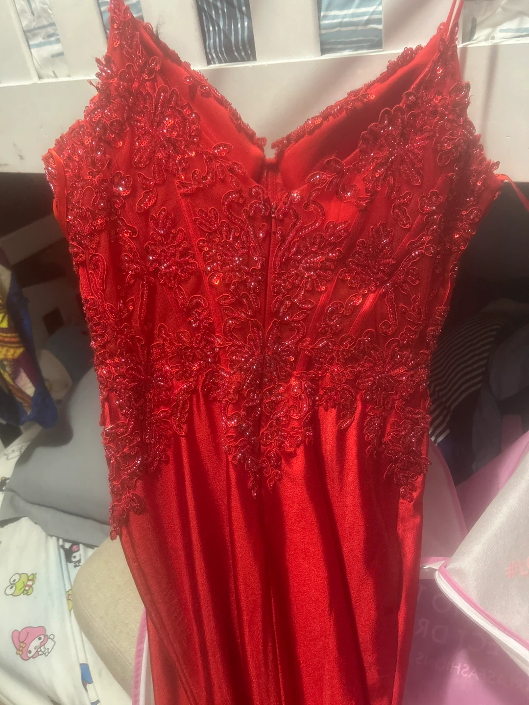 ❤️ Red Beaded Formal/Prom Dress – Worn Once ❤️ - photo 3