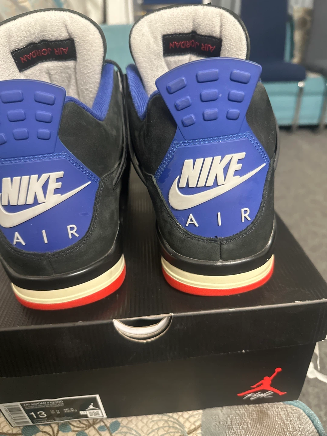 Nike Air Jordan 4 Retro "Black/Fire Red" Size 13 - photo 3