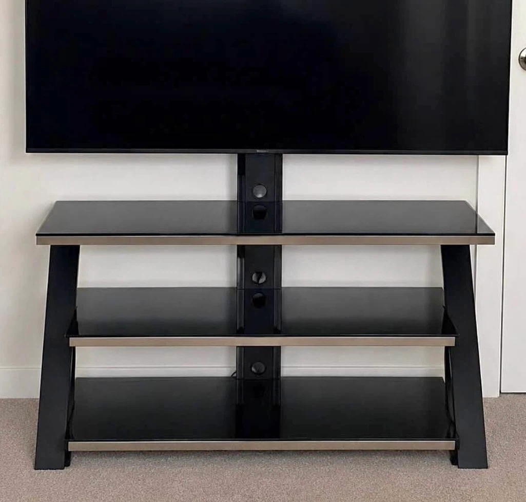 Black Glass TV Stand