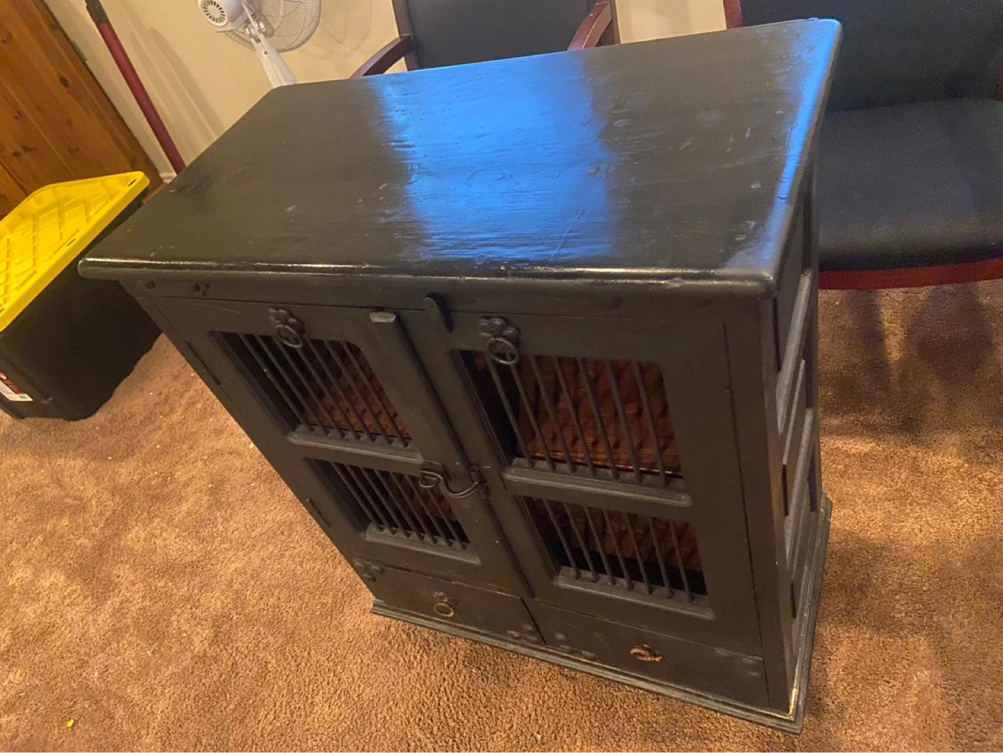 Black Pet Crate / End Table