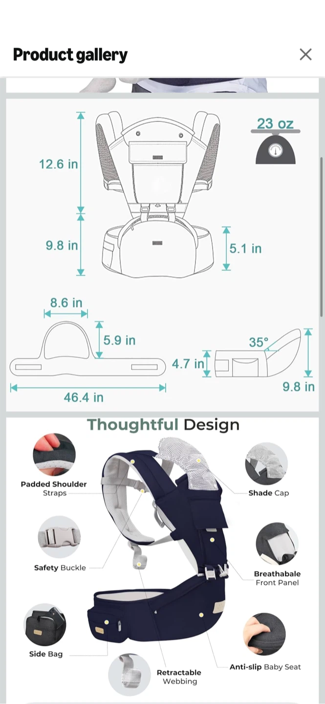 NEW FRUITEAM 6-in-1 Baby Carrier - photo 2