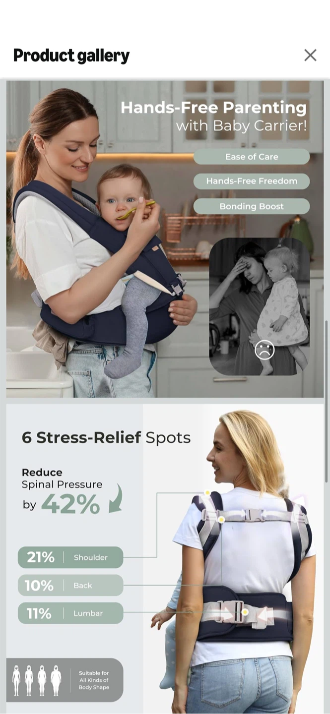 NEW FRUITEAM 6-in-1 Baby Carrier - photo 3