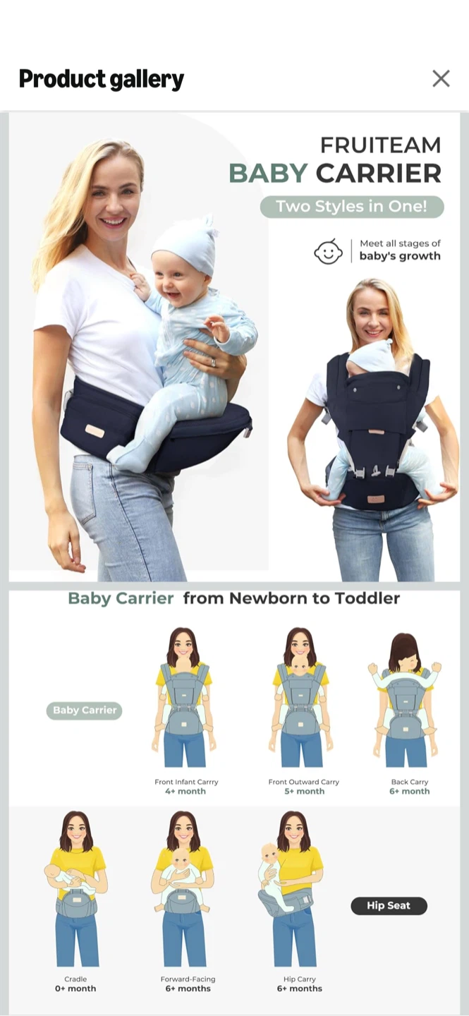 NEW FRUITEAM 6-in-1 Baby Carrier - photo 4