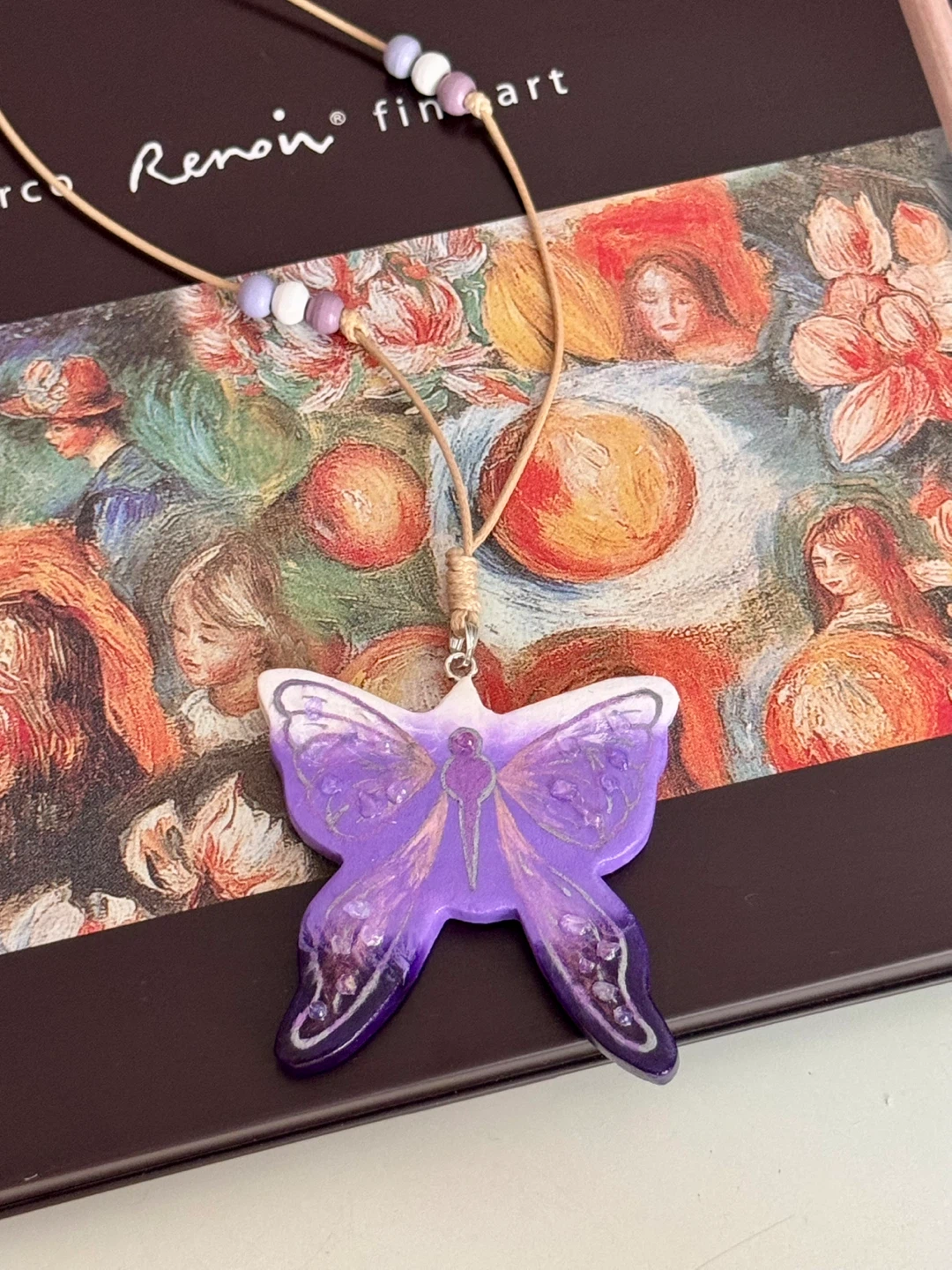100% handmade clay necklace