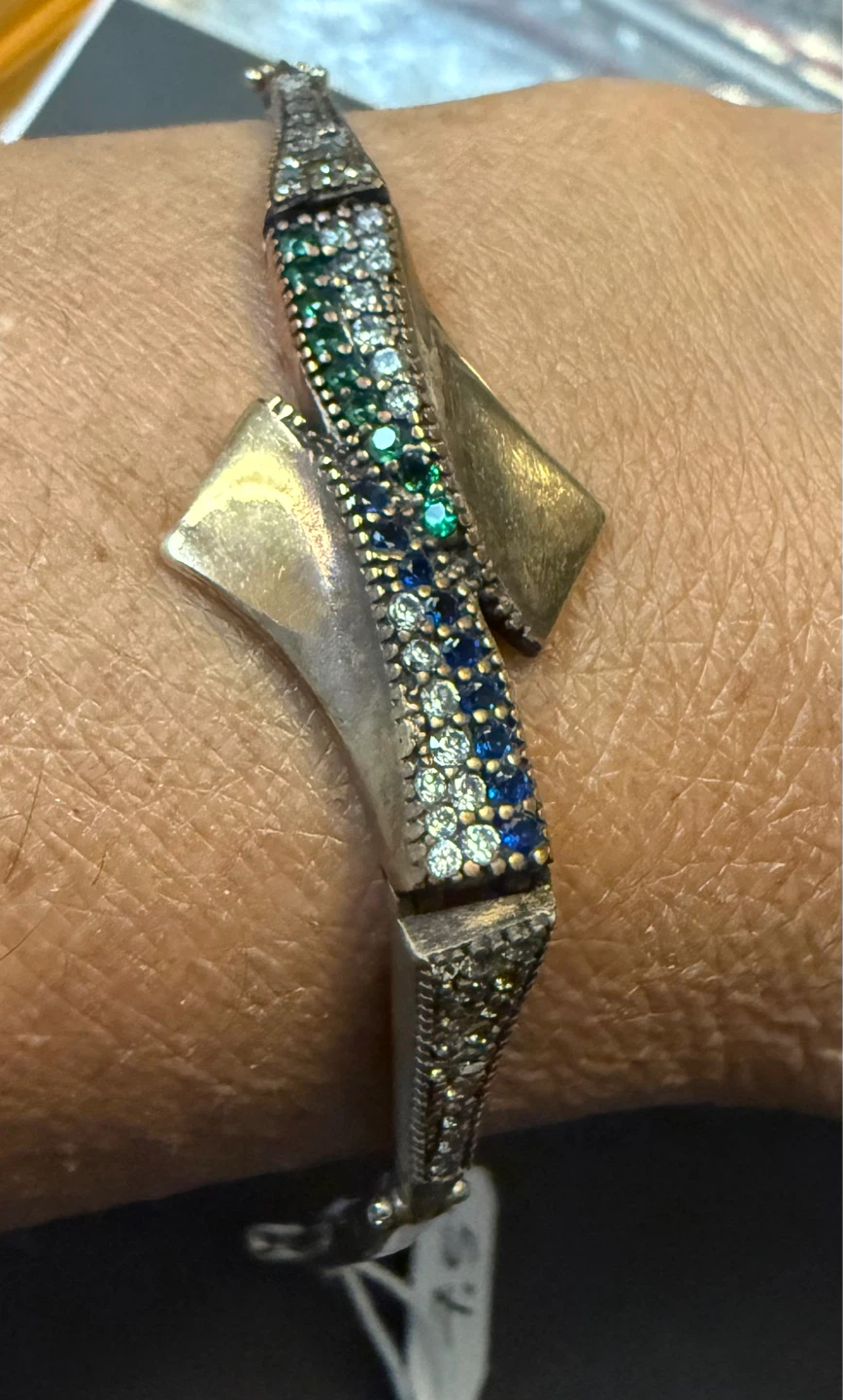 Embellished 925/copper 7.5” Bracelet
