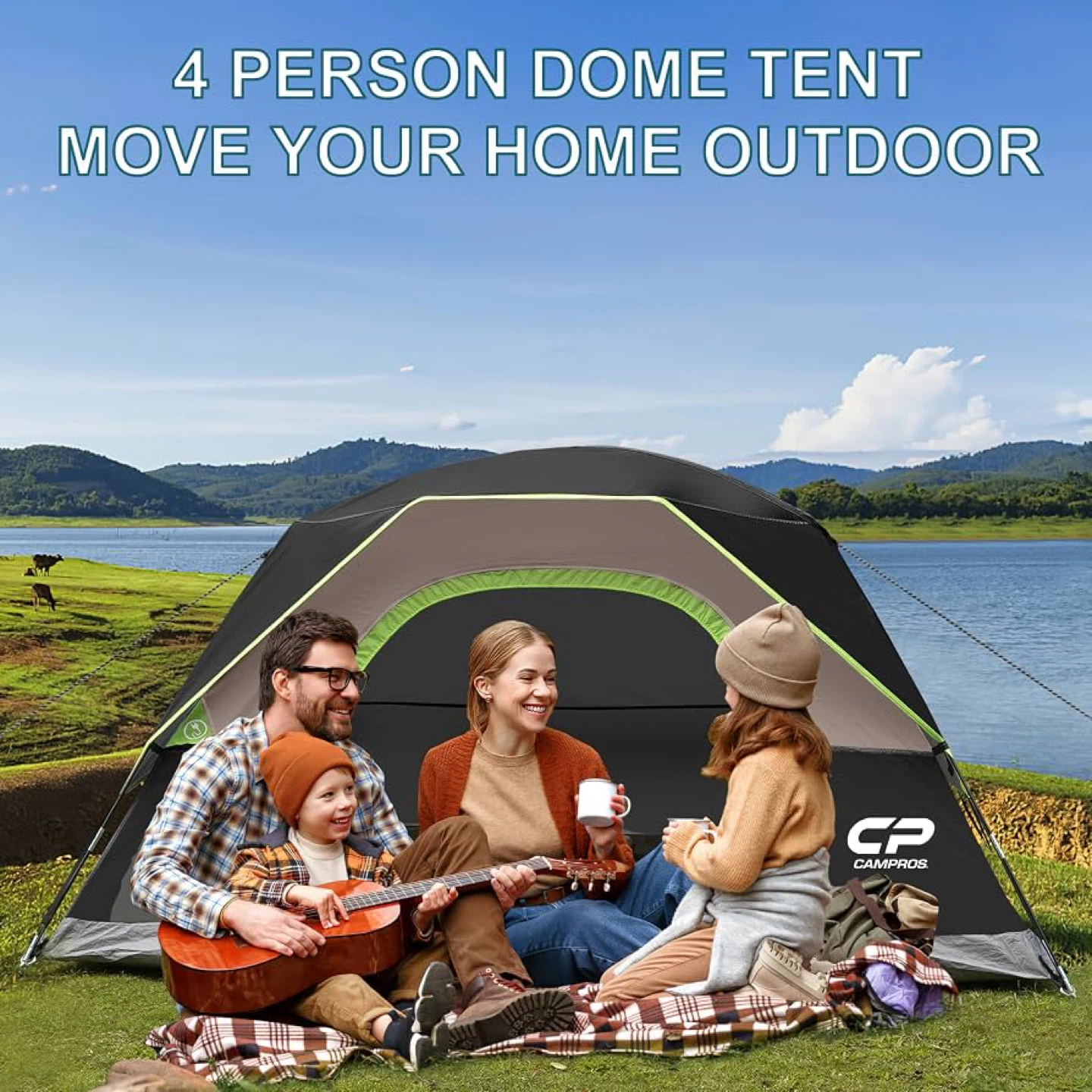 New 4-Person Dome Tent Campros
