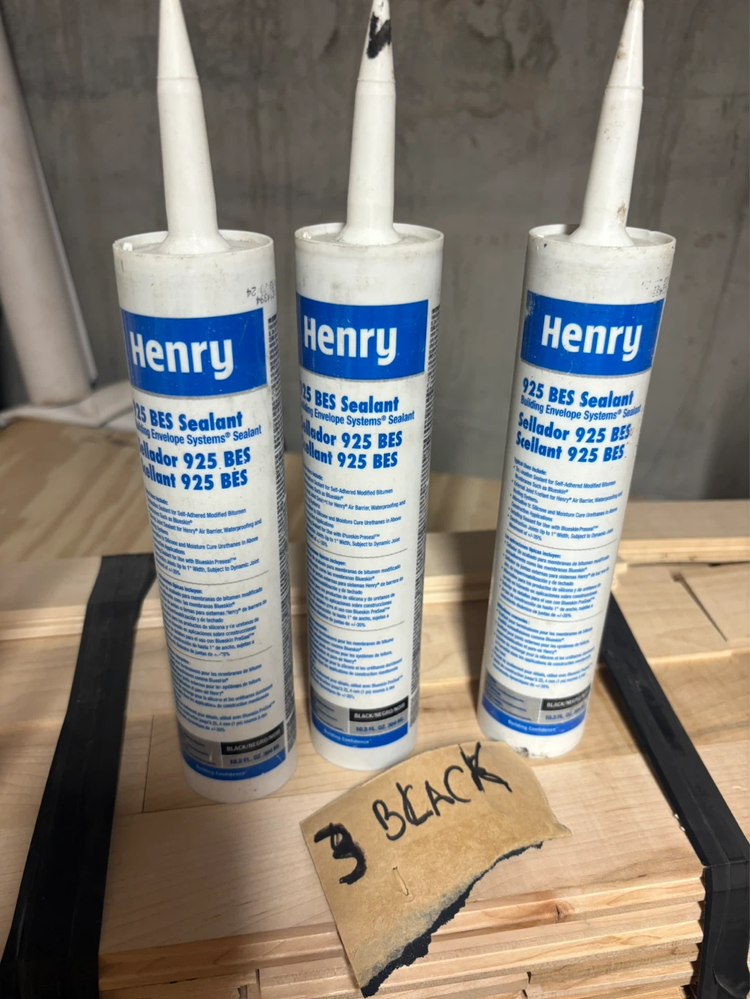 Henry 925 BES Sealant - Black (3 Tubes)