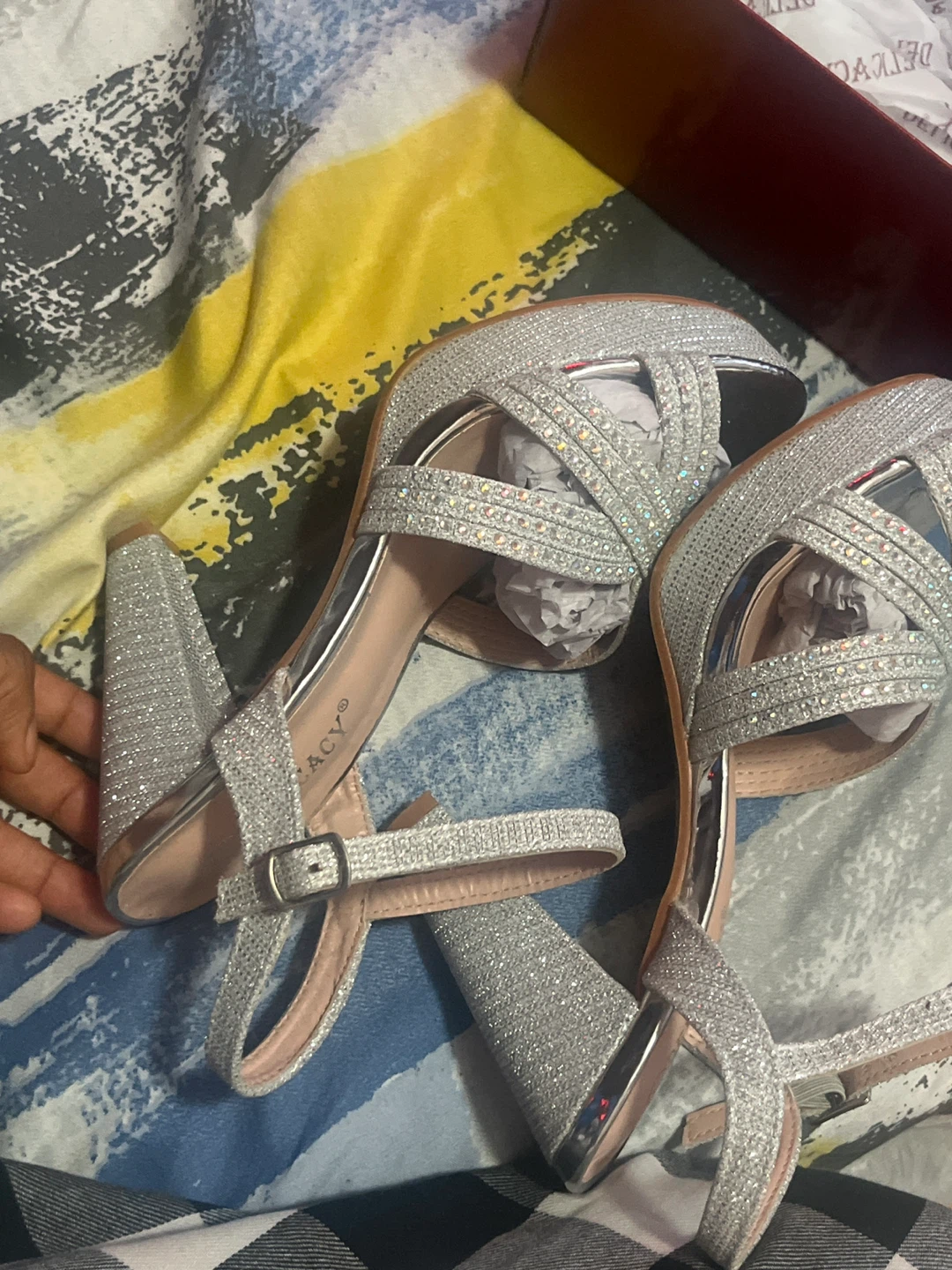 Delicacy Silver Heels - Size 7 - photo 3