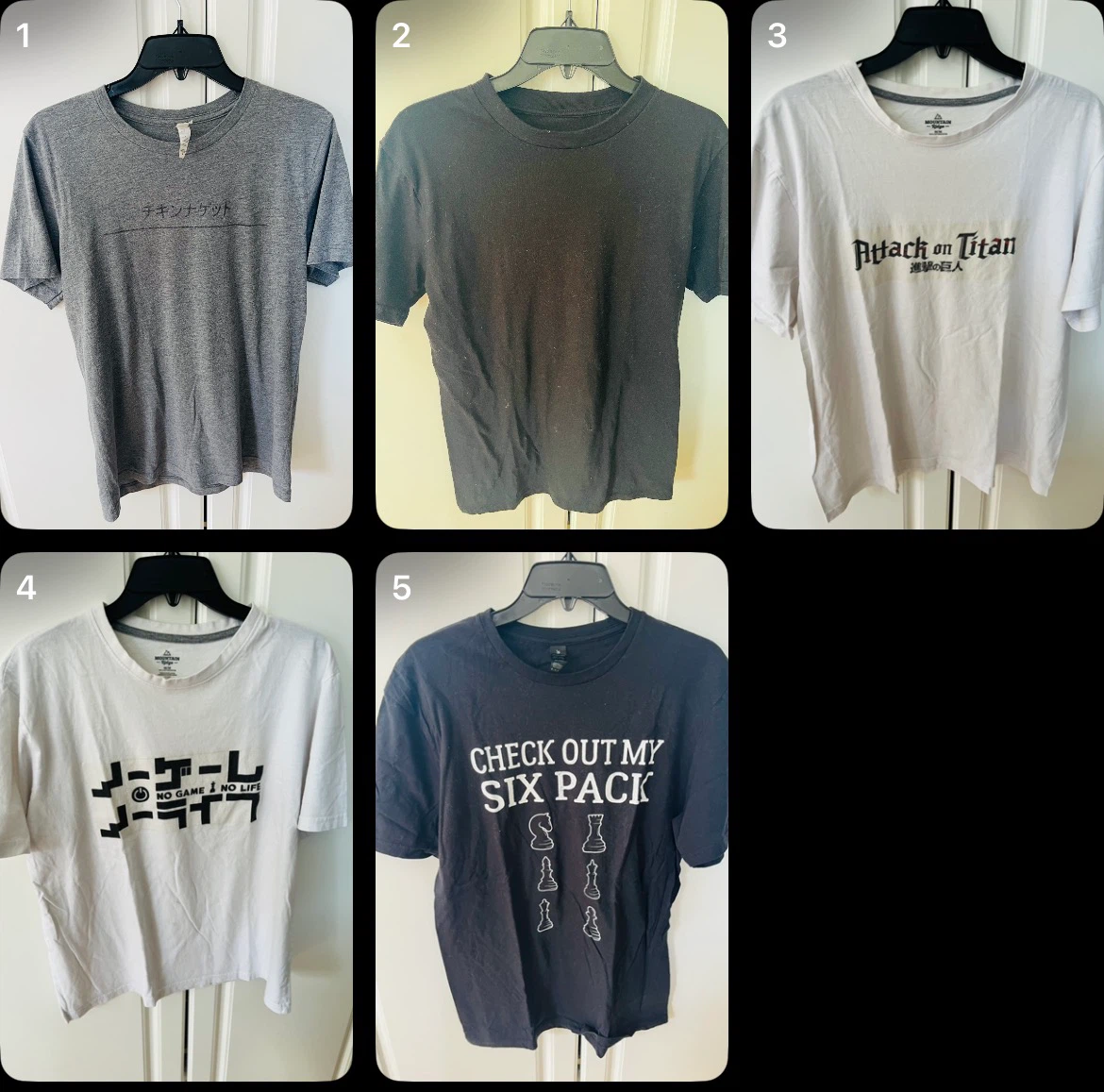5 Men Medium Size Shirts for $6