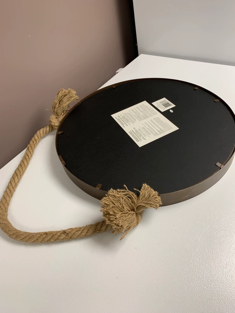 Round Wall Mirror with Rope Handle - photo 4