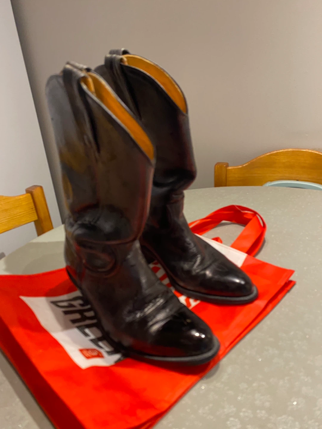FRYE Black Leather Cowboy Boots - photo 4