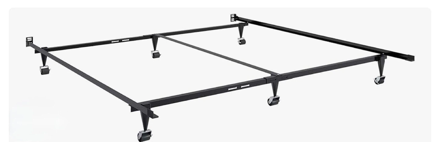 Queen mattress/Box spring/Metal Bed Frame with Wheels