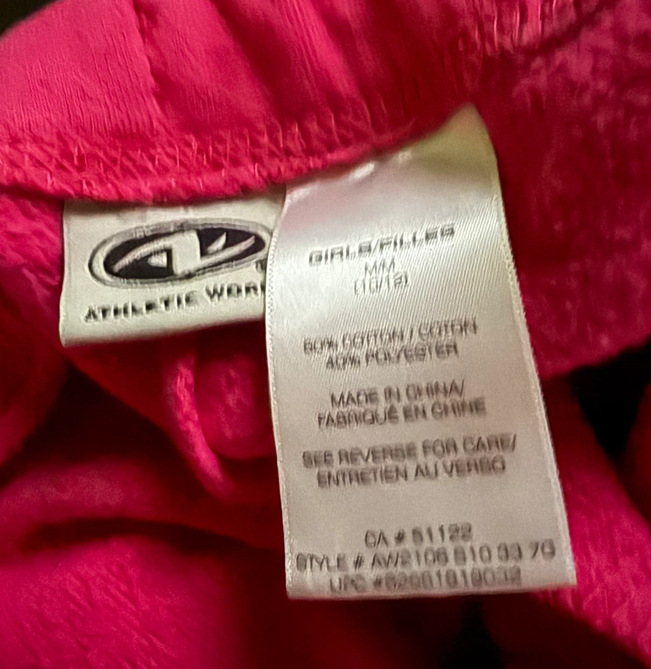 Athletic Works Girls Pink Soccer Pants Kids size 10/12 - photo 3