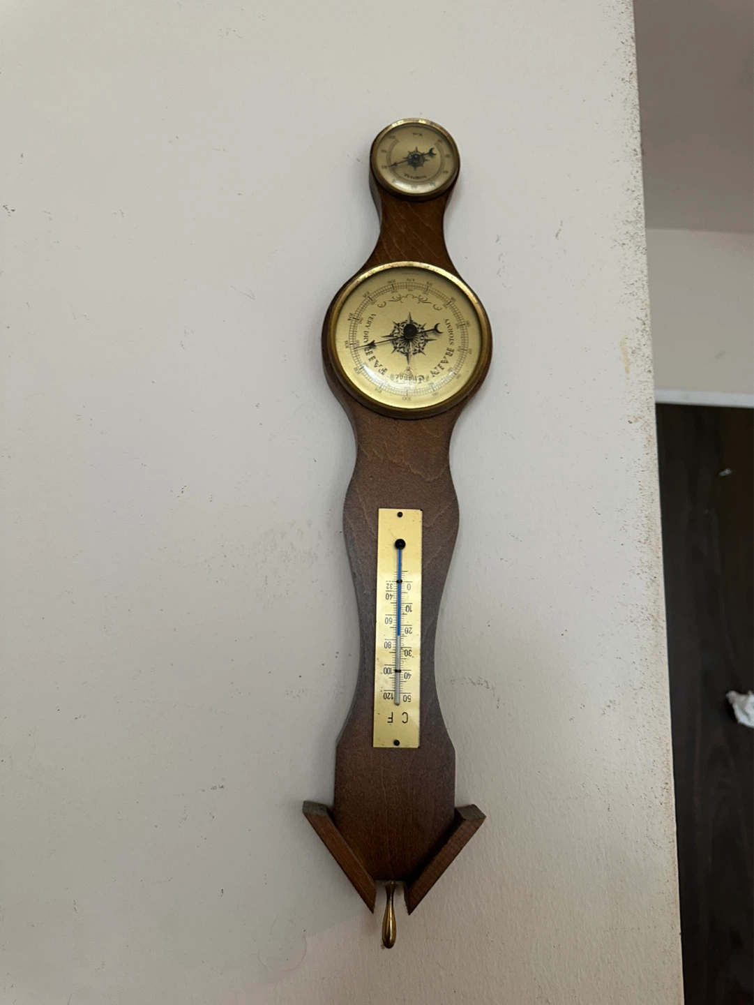 Vintage Barometer and Thermometer Wall Decor