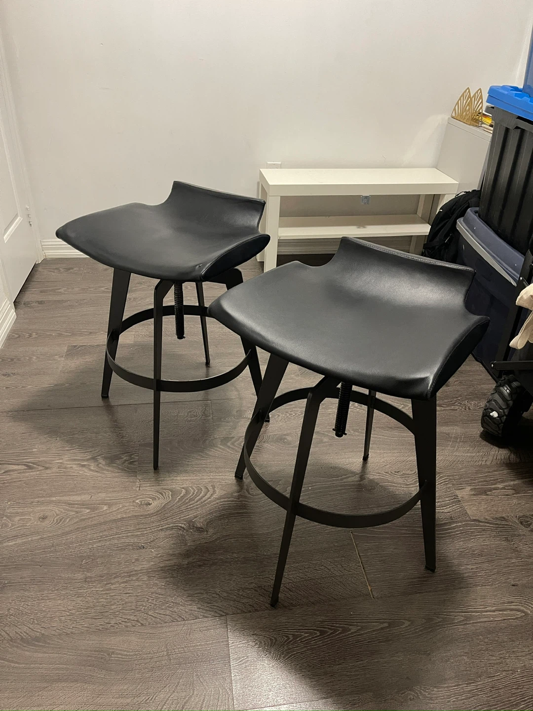 Set of 2 Black Swivel Bar Stools - photo 3