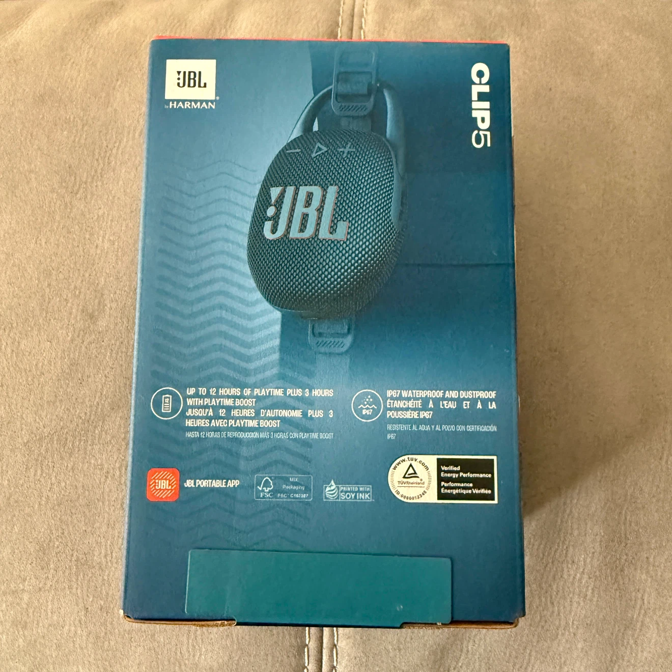 JBL CLIP 5 Portable Bluetooth Speaker, Blue, Brand New Sealed - photo 2