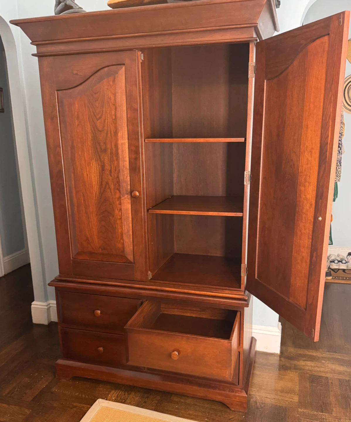Wooden Armoire with Drawers